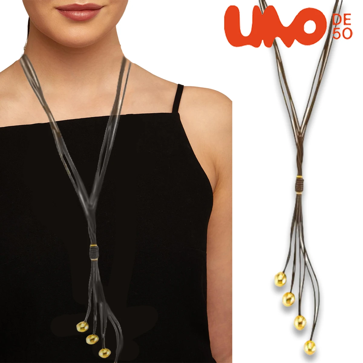 

UNODE50 necklace Personalized, trendy, classic, niche design, light luxury cowhide rope necklace