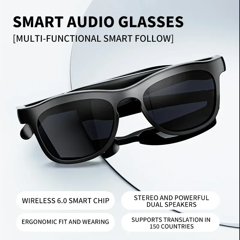 Lenovo AI Smart Glasses 2400W 8K HD Camera Vedio Translation Hands-Free Call AI Chat Logging Bluetooth Music Playback Sunglasses