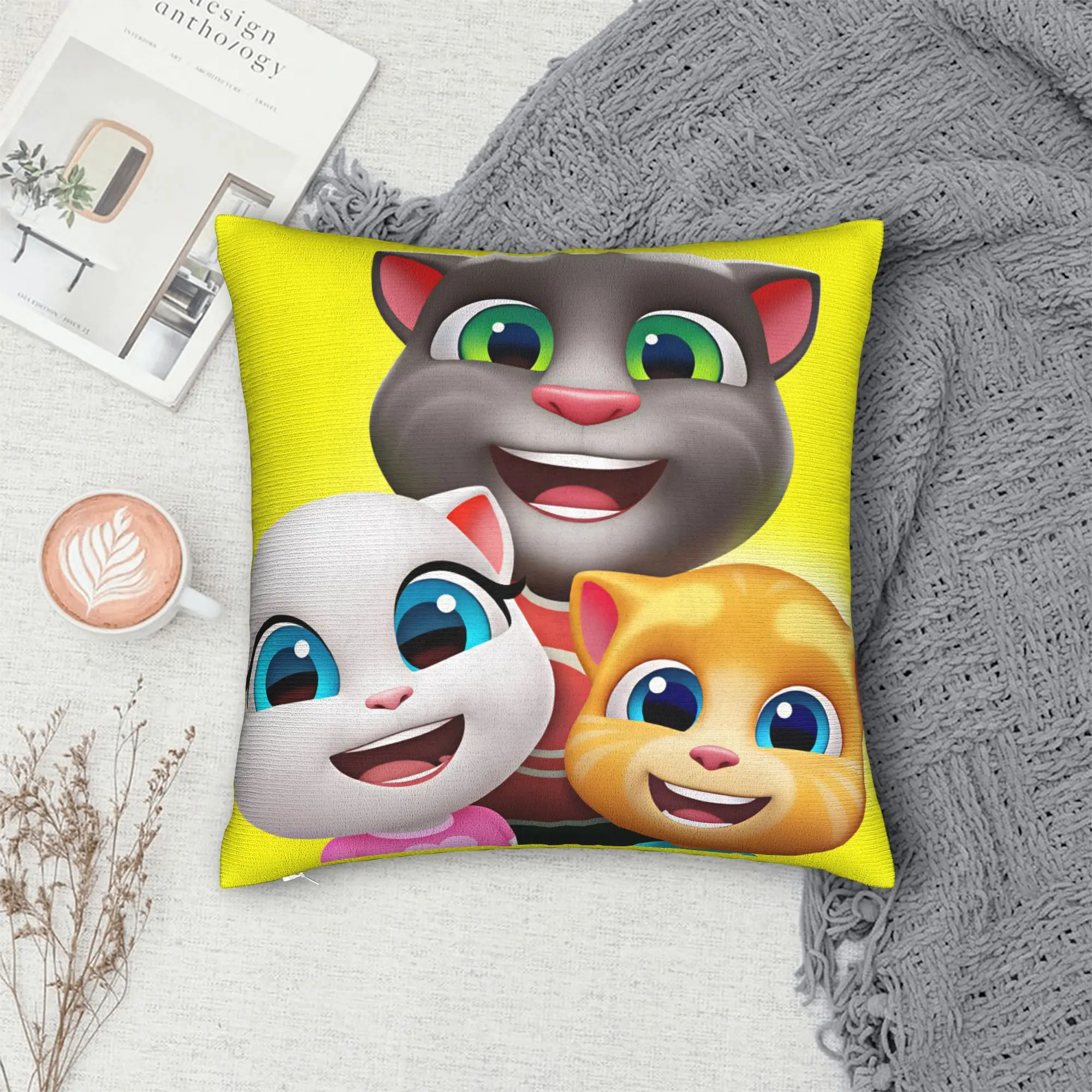Game T-Talking T-Tom And F-Friends Pillow Case  Soft Pillow Cover For Couch Sofa Bedroom Cute Funny Cushion Cover