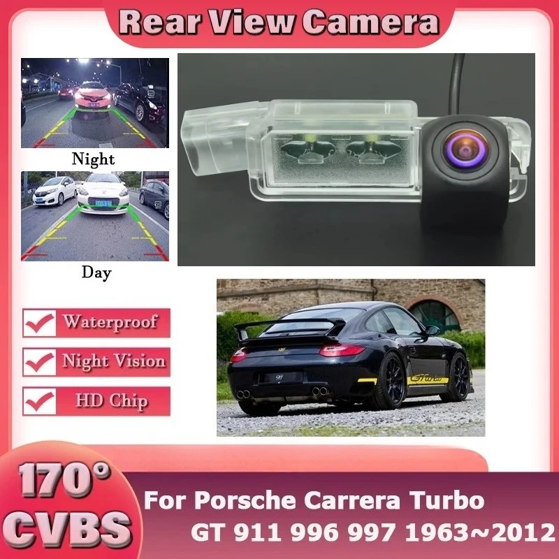 Car Rear View Reverse Backup Camera For Porsche Carrera Turbo GT2 1998~2011 For Porsche Boxster Cayman / GTS / 987 981 HD CCD