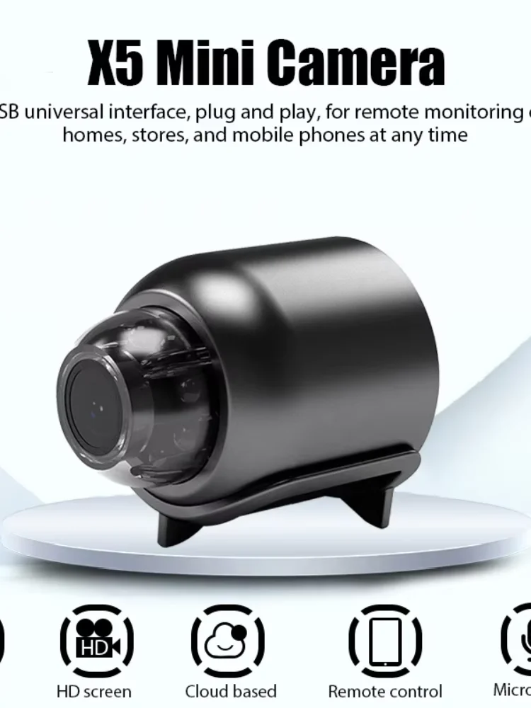 1080P Mini-Kamera Drahtlose Überwachungskamera mit Nachtsicht und Bewegungserkennung für Smart Home Sicherheit
