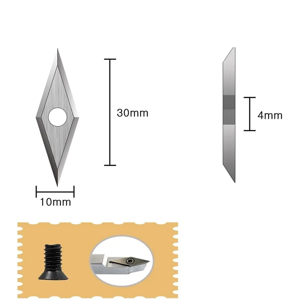 ABNH 16Pcs Cemented Carbide Cutters Inserts Set, Woodworking Lathe Blade, Disposable Cutter, Handheld Wood Turning Tool Set