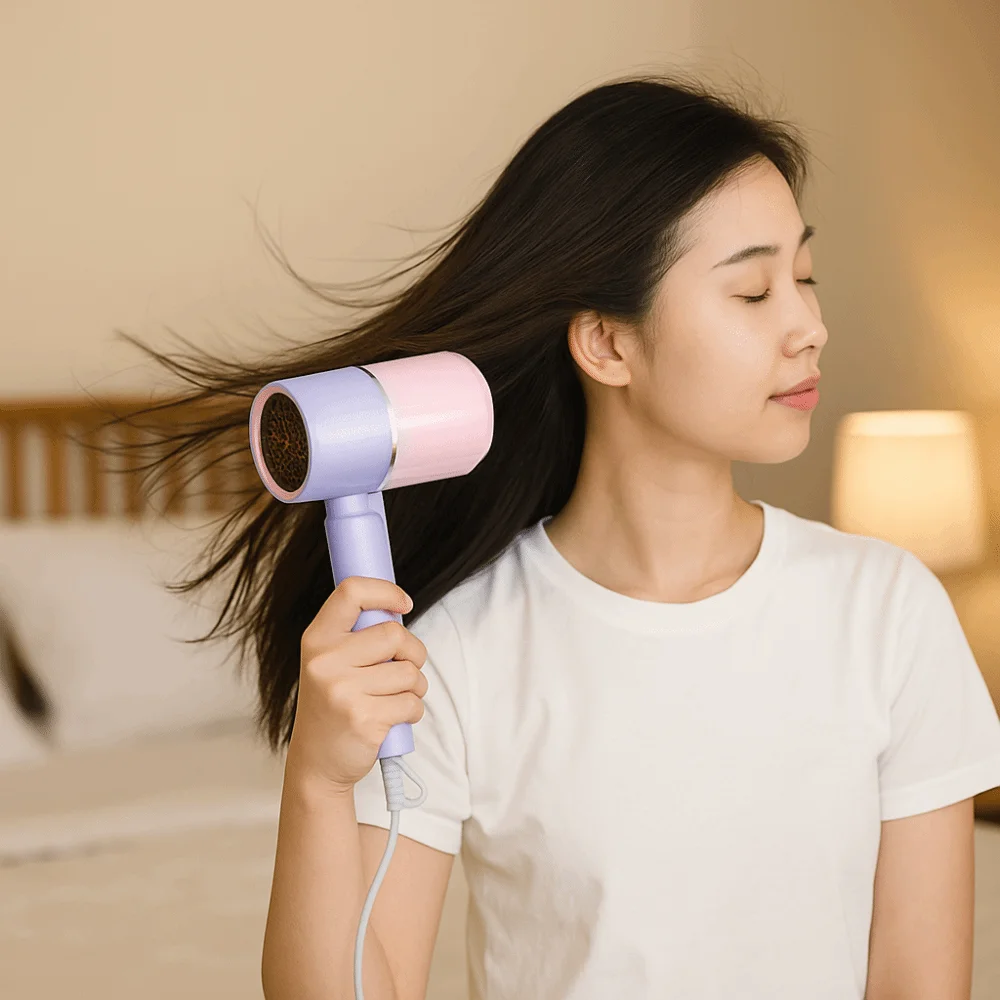 المهنية المحمولة مجفف الشعر ثرموستاتي التدفئة والتبريد الأيونات السالبة مجفف الشعر سريعة الجافة للطي مجفف شعر عنبر #3