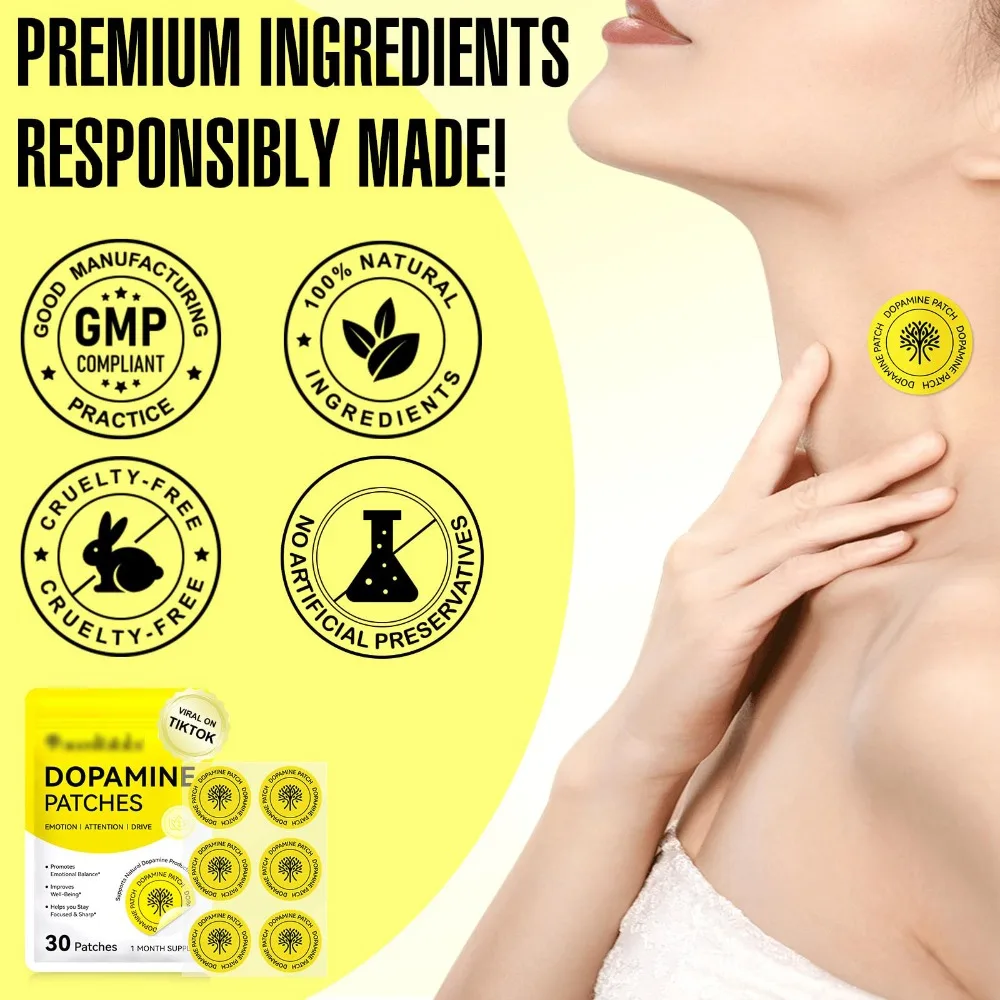 Vitality Boost Dopamine Patches, Enhance Mood & Focus, Concentration Aid for Daily Wellness