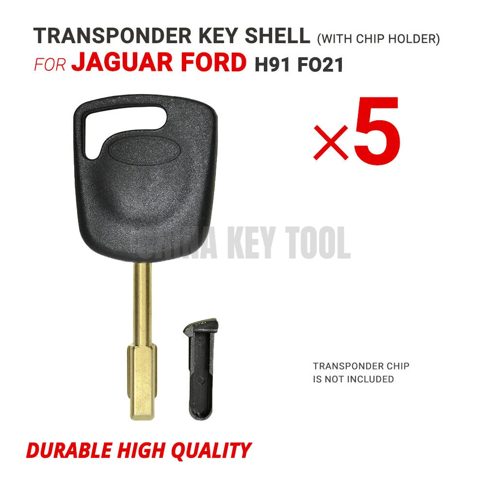 5x Key Shell 6-Cut Tibbe Style Blade H91 FO21 for Jaguar ,For Ford with Chip Holder