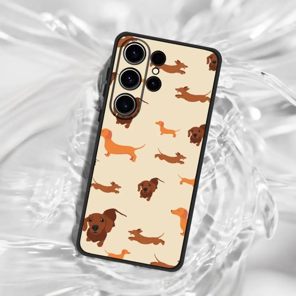 Custodia per telefono Bassotto Dog Love Custodia morbida in silicone nero per SamsungS25,24,23,22,21,30,Ultra,20,Plus,Fe,Lite,10,5G