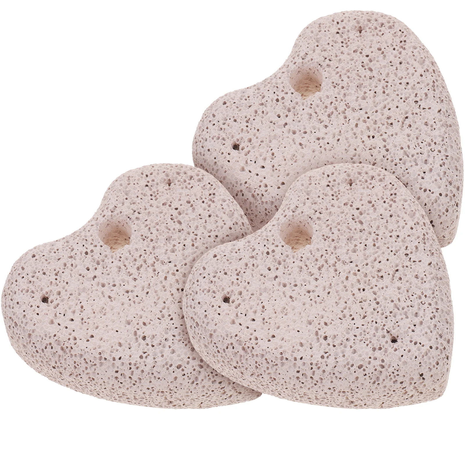 

3 pcs Heart Shaped Pumice Stone Foot Files Callus Remover Cracked Heels Pedicure Shower Exfoliating File Lightweight Storage Dry