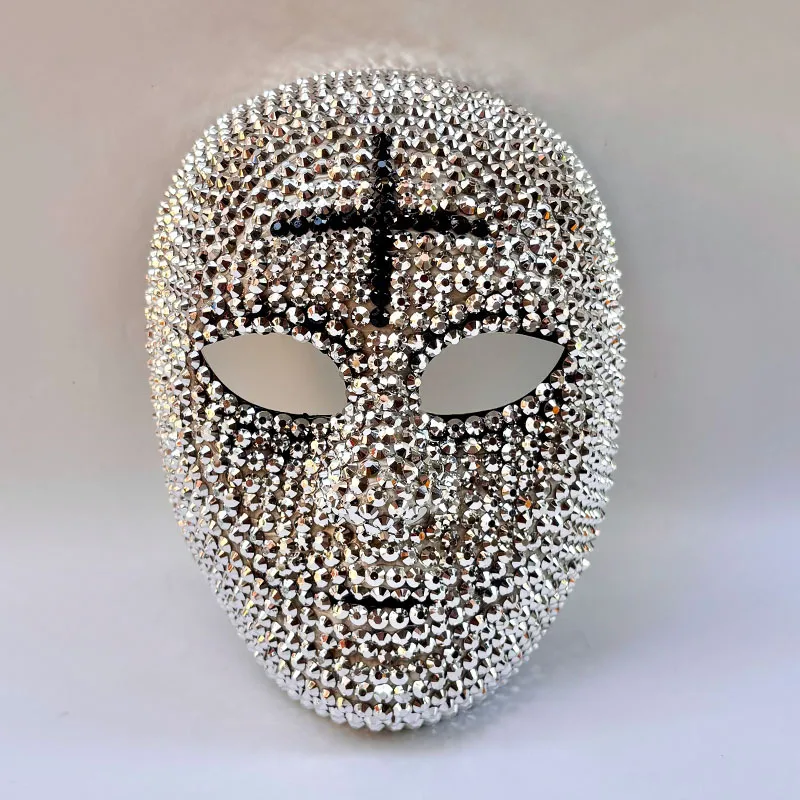 High-end Diamond Masquerade Mask Halloween Christmas Carnival Easter Rhinestone Eye Mask Flash Mask