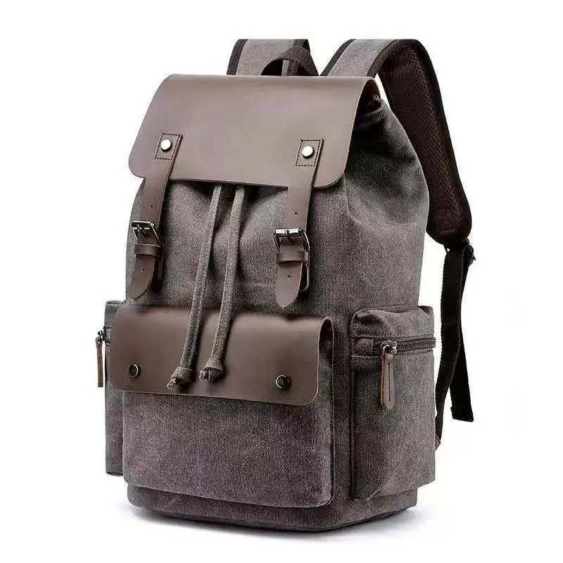 

2026 Men's Women's Fashion Dual-Shoulder Anti-Slip Canvas Outdoor Business Trip Travel Conference Large Capacity Backpack