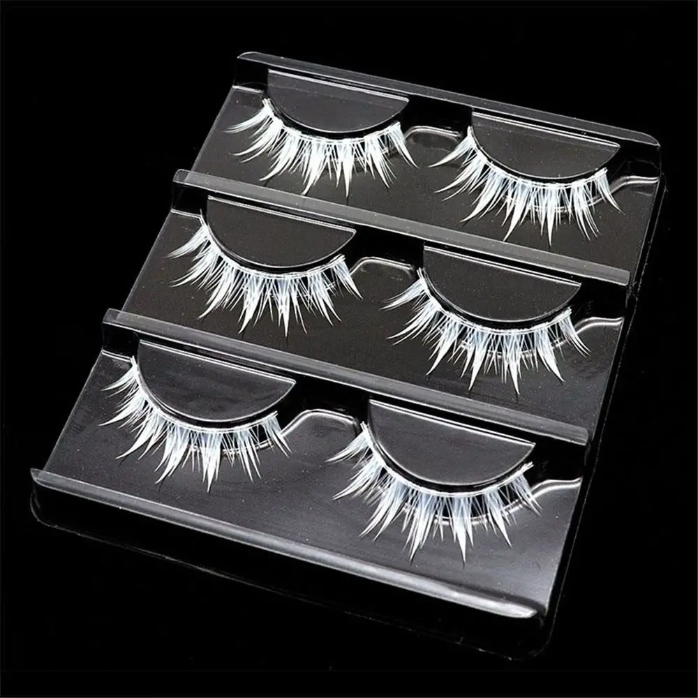 アイメイクツール ハロウィン ホワイトまつげ ナチュラルルック 再利用可能なつけまつげ 仮面舞踏会パーティー アニメまつげ