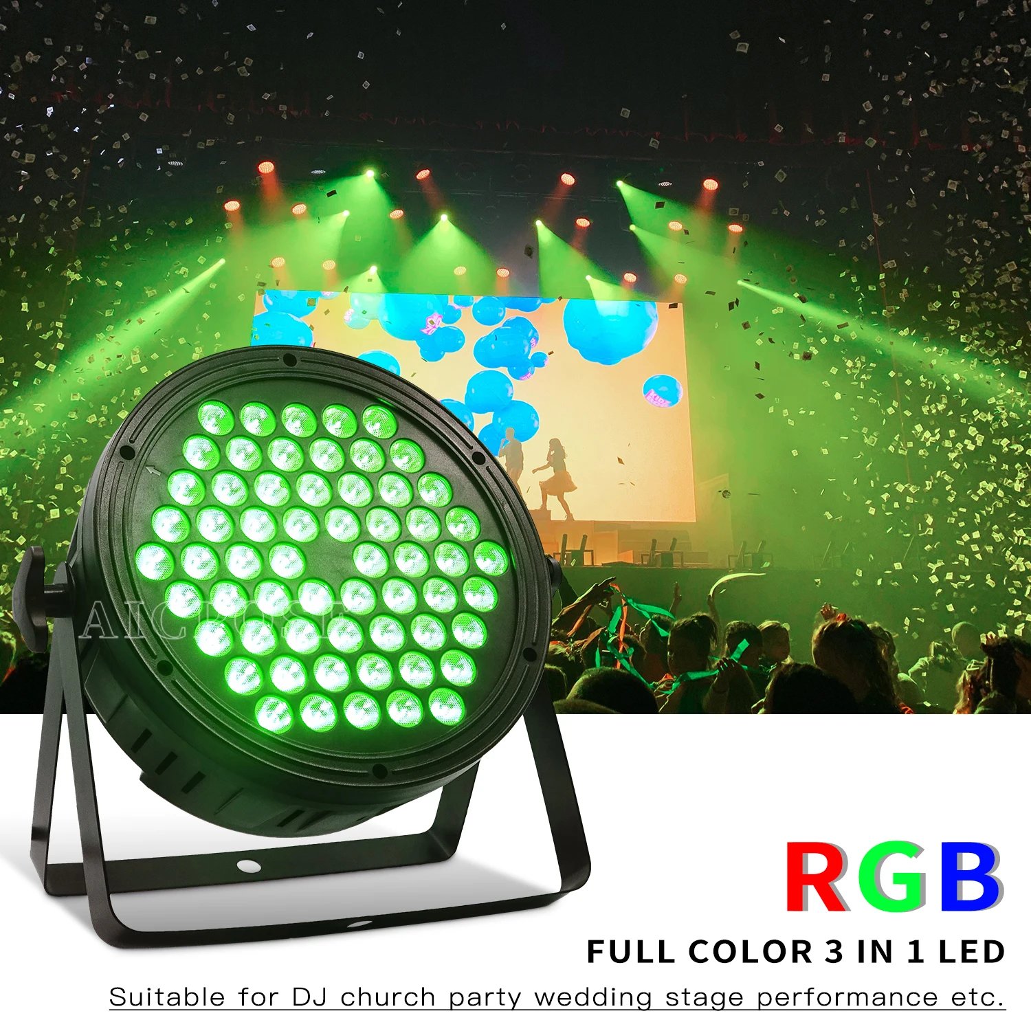 60x3W RGB Full Color 3 in 1 LED Par Light DMX512 Control Stage Background Dyeing Effect For Dance Studio Club DJ Disco Party