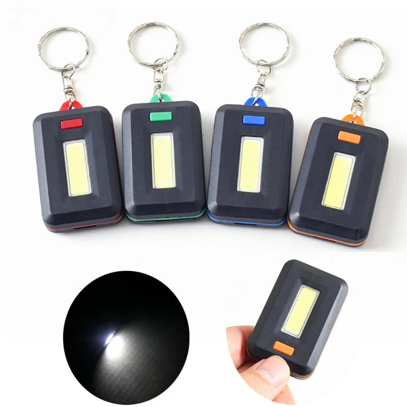 

Mini COB LED Keychain Flashlight Key Chain Keyring Torch Light Lamp with Carabiner for Outdoor Camping Hiking Fishing Lantern