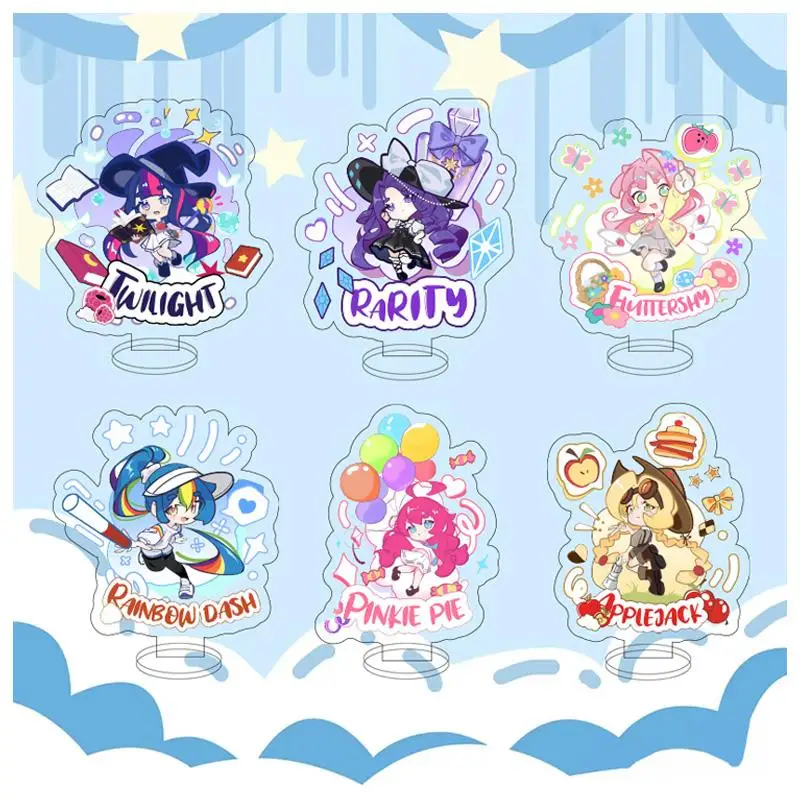 Cartoon My Little Pony Magician Series Acrylic Signboard Cute Diy Creative Desktop Ornaments Kawaii Doll Design Plaque Kids Gift