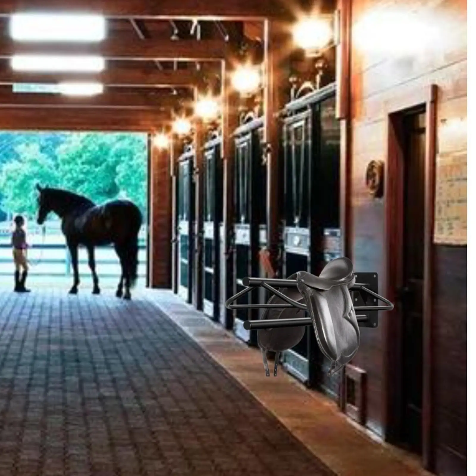 Supporto per sella per cavallo supporto per sella montato a parete per selle occidentali/inglesi attrezzatura organizzatore per sella per fattoria Tack Room Stable