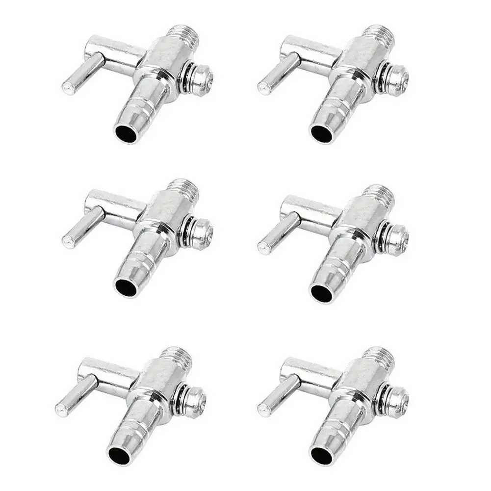 6pcs 4mm Stainless Steel Aquarium Tank Air Pump Air Flow Tube Pipe Line Control Valve Air Pump Accessories Dropship