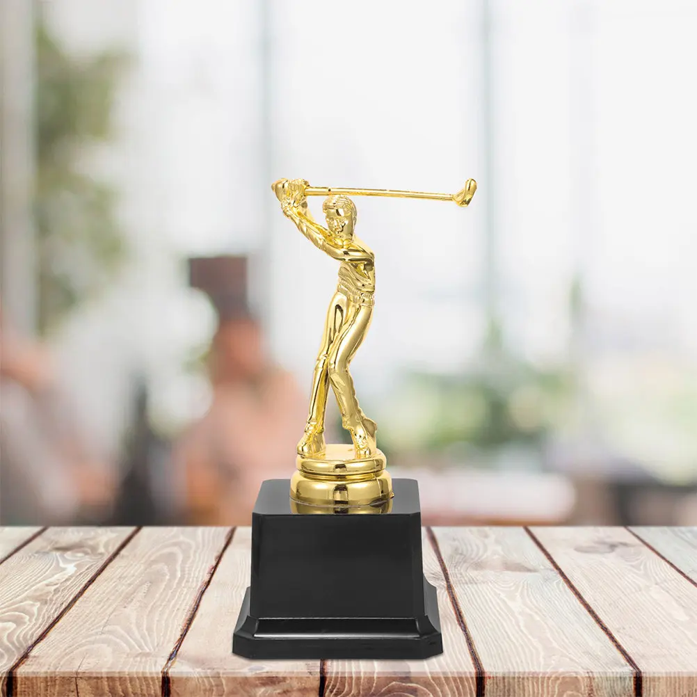 

2Pcs Golf Trophy Decorative Award Ornament Athlete Trophy Adornment Sports Competition Prize Table Decor Desktop Decor
