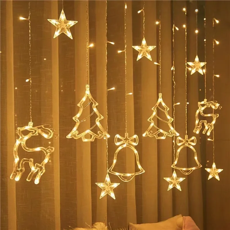 LED Christmas Garland String Lights Fairy Curtain Light For Home New Year Party Wedding Holiday Decor