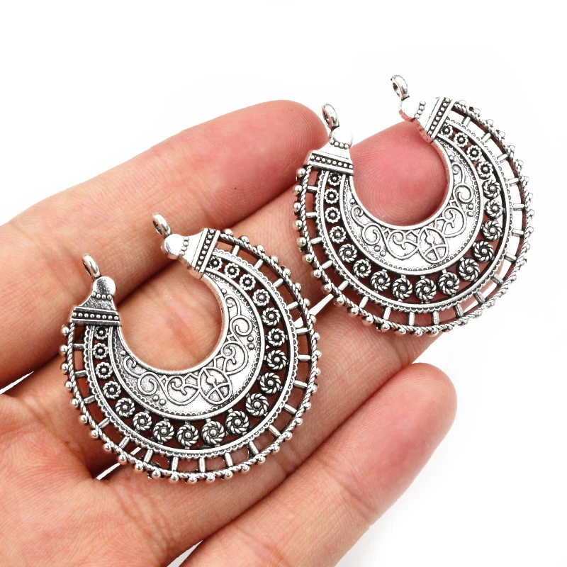 5pcs 39x37mm/43x38mm Antique Sliver Plated Flower Style Connector Handmade Charms Pendant:DIY for bracelet necklace