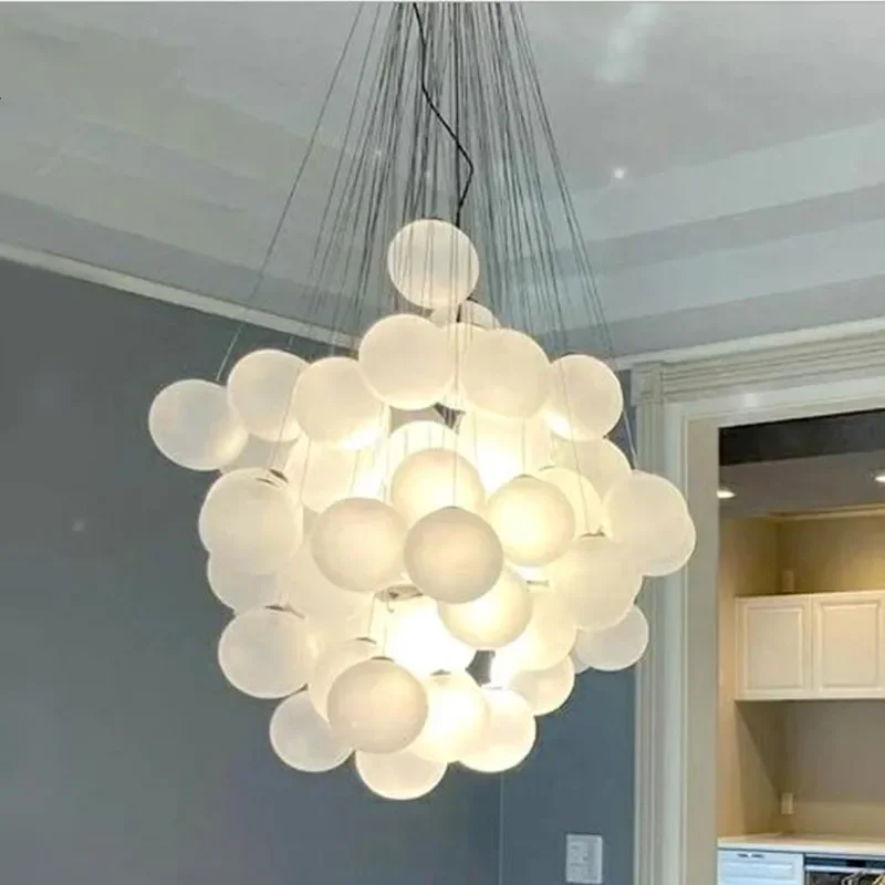 Modern Desiger Bubble Ball Chandeliers Art Decor Glass Chanddelier Light Fixture Dinning Room/Living Room Suspension LED Lamp