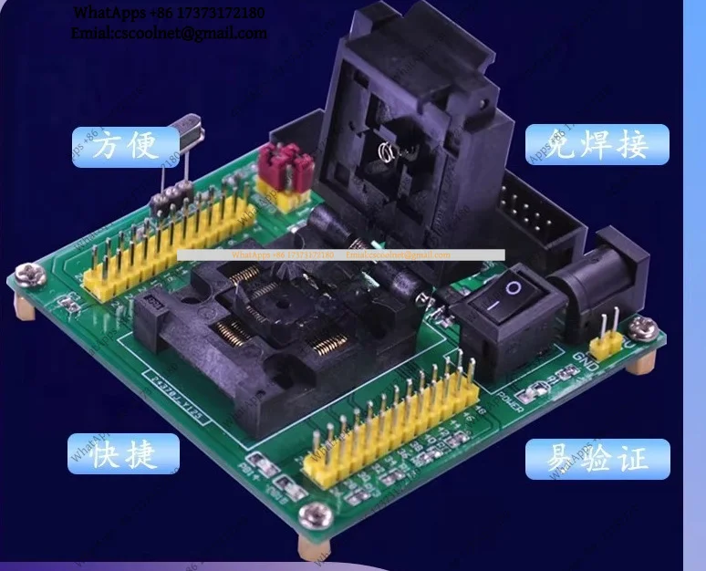JS01 STM32 GD32 Programmer Burner Socket Adapter LQFP48 68 100 Test Socket