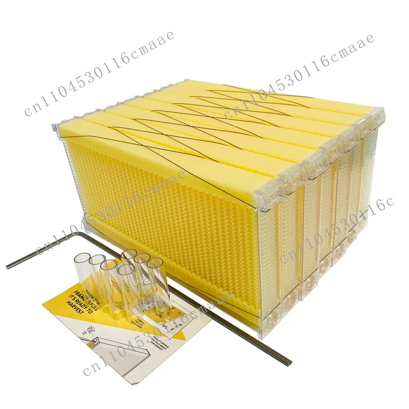 Automatic honey collection, flowing honey, bee-like bee in the spleen, plastic self-flowing honey nest frame, nest base beehive