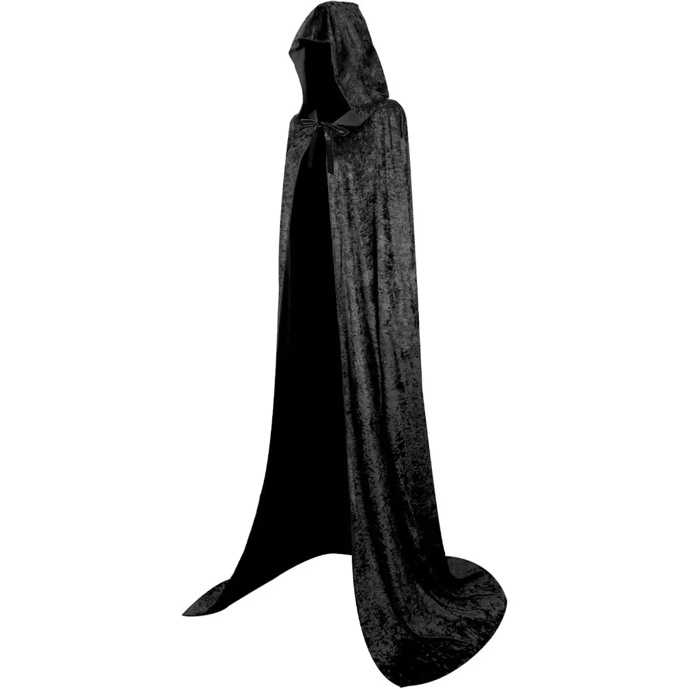 Kapmantel Fluwelen Cape met Kap Halloween Capes voor Vrouwen Heksenkostuum Vampiermantel Tovenaarsgewaad Cosplay