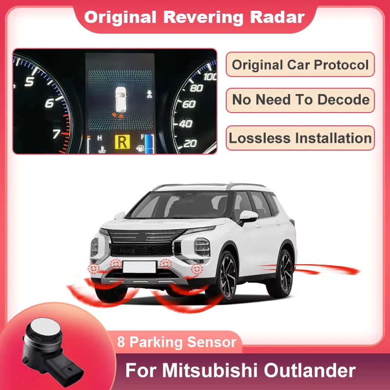 Reversing Blind Spot Front Rear Image Radar Sensor Sound Warning Indicator Probe System For Mitsubishi Outlander 2016 to 2024