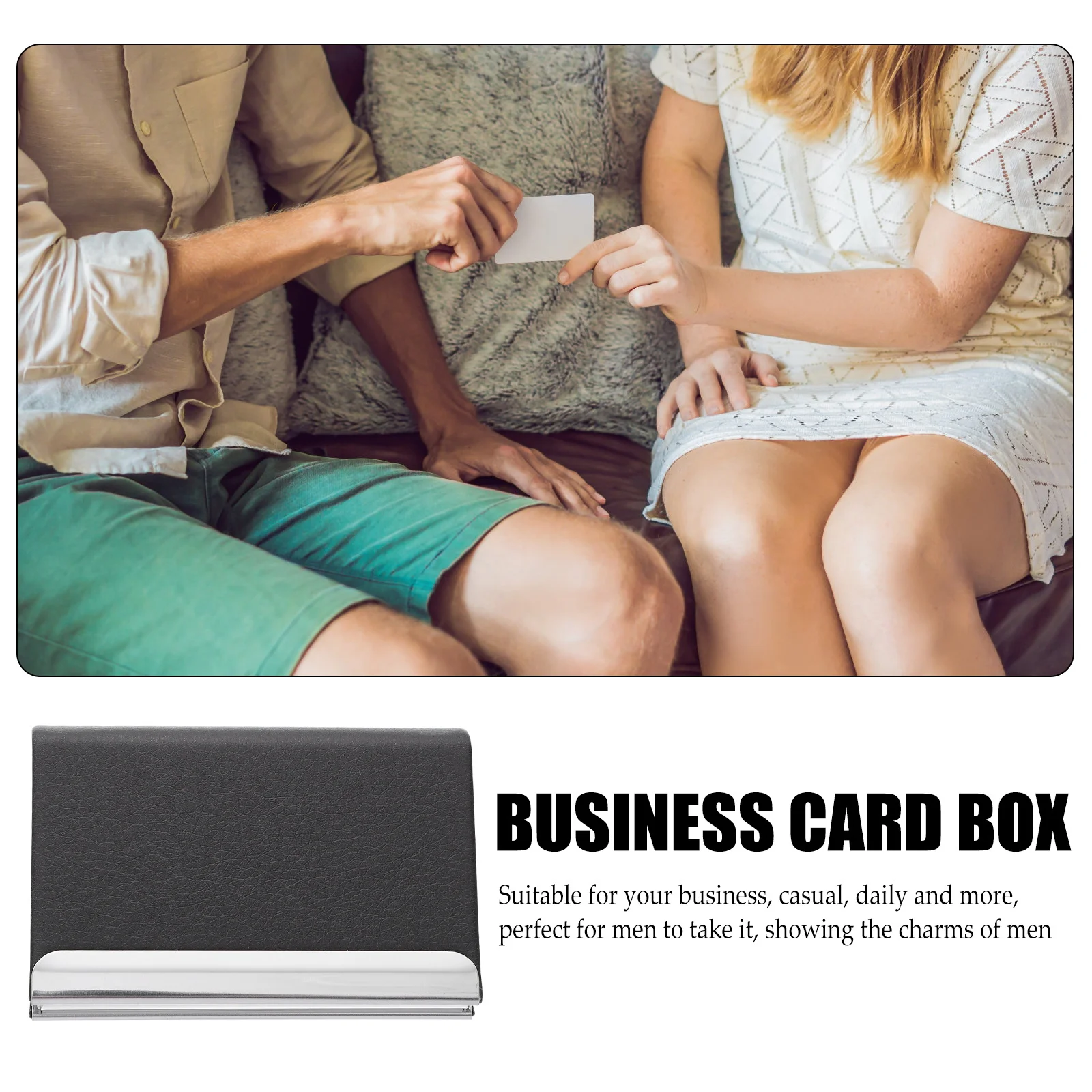 

Credit Men Business Wallet Large Business Box Capacity Name Organizer Metal Card Credit Card Holder Storage Bag