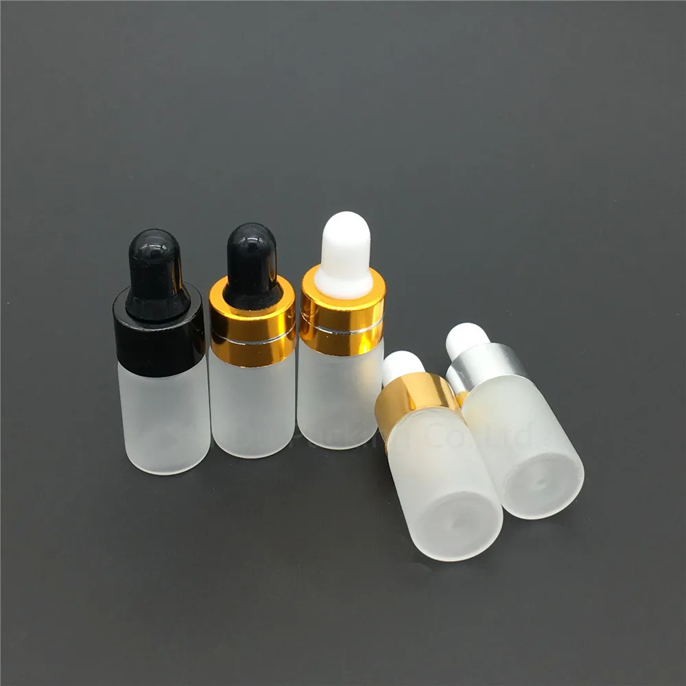 High Quality 3ML Frosted Glass Dropper Bottle 3cc Mini Glass Vial With Pipette Dropper, Transparent Frosted Glass Bottle 600pcs