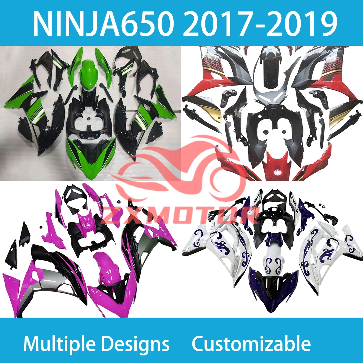 ABS Plastic Fairing Kit NINJA650 2017 2018 2019 Motorcycle Scooter Injection Body Set Fairings for KAWASAKI ER-6F 17 18 19