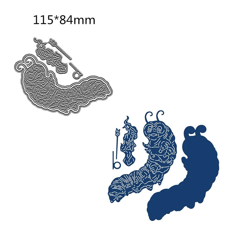 Combination  2022 Metal Cutting Die Scrapbooking Making Silkworm Caterpillar Embossing Hot Foil Plate Frame Card Craft No Stamp