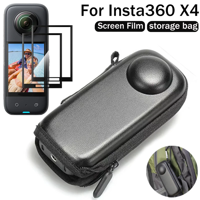 Lens Guard For Insta360 X4 Sport Camera Screen Protector Mini Storage Bag 9H Hard Tempered Glass Screen Film For Insta360 X4