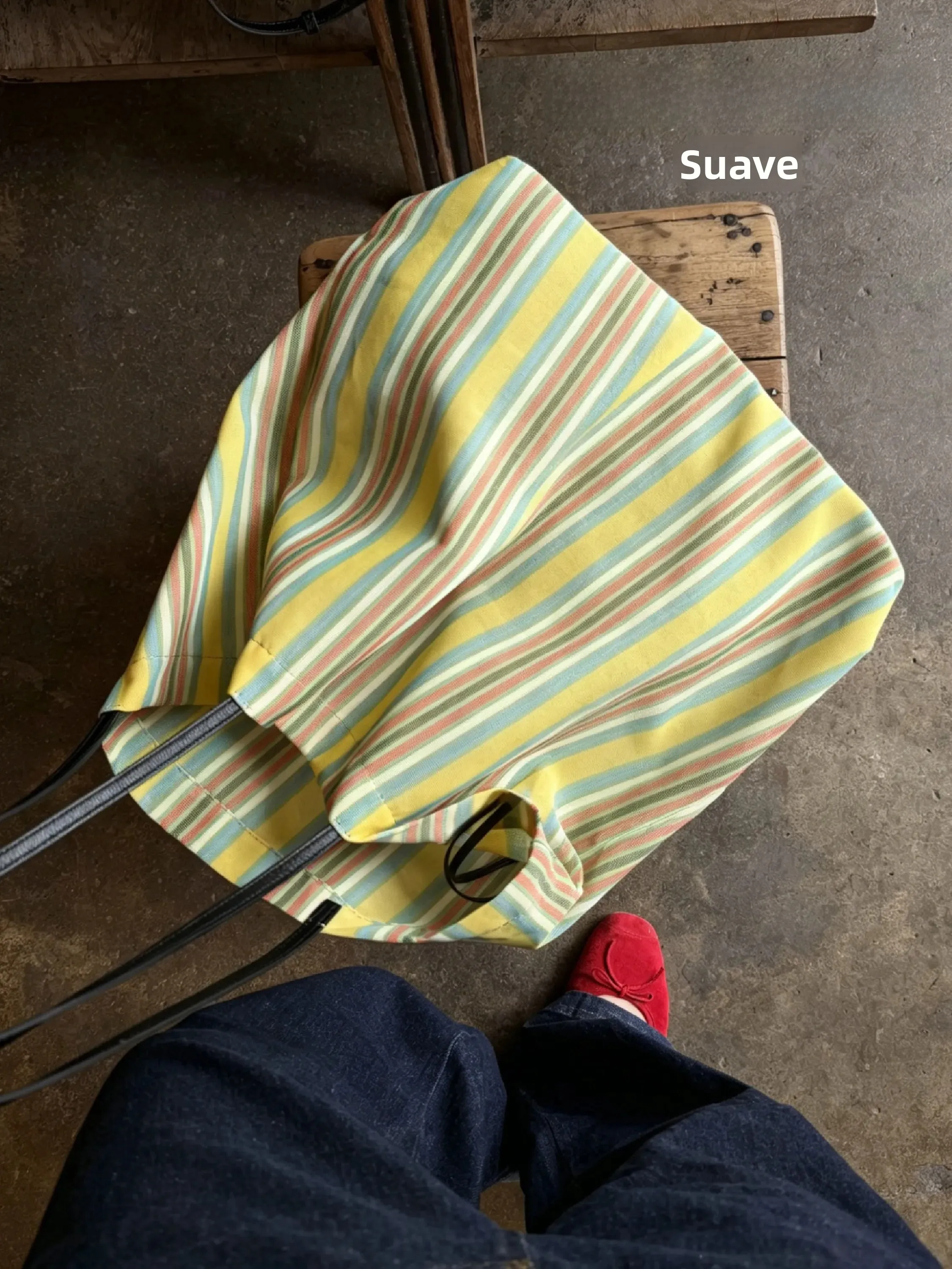 Bolsa Tote UZOE de Verão com Listras Arco-Íris, Bolsa Hobo de Ombro Simples e Versátil, Bolsa de Compras de Mão, Bolsa de Omb...