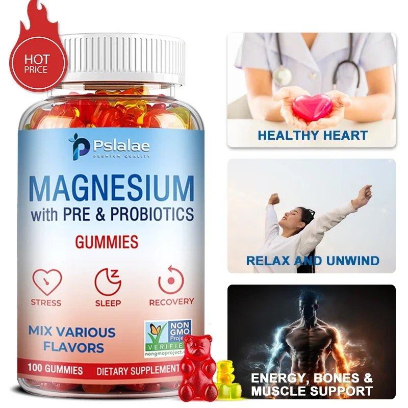 

Magnesium Citrate Gummies with Prebiotics and Probiotics - Reduce Stress and Improve Sleep