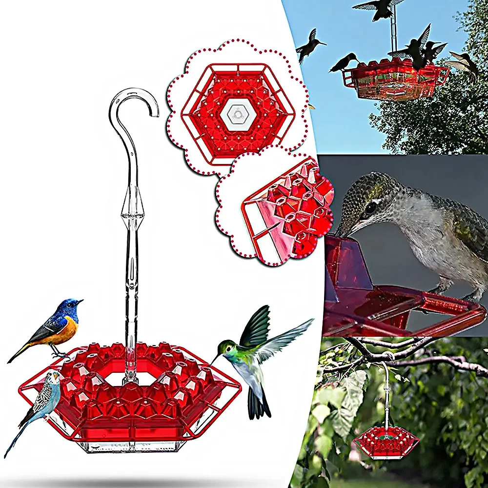 Hummingbird Feeder with Perch and Built-In Ant Moat Outdoor Bird Feeder Pet Birds Supplies Bird House Birds Feeder  Accessories