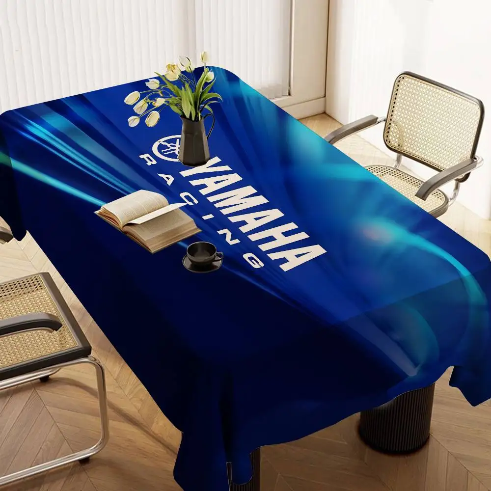 YAMAHA Motorcycle Sign Racing Car Tablecloths Printed Table Cloth for Farmhouse Holiday Wedding Party Dining Table Decor