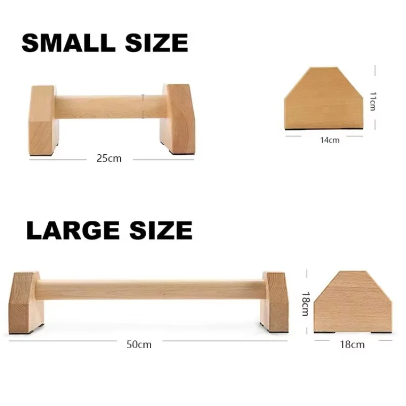 Factory Direct 25CM Top Quality Wooden Parallettes Beech Push up Bars Stand for Hand-held Push Ups Calisthenics