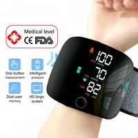 Wrist Type Blood Pressure Monitor LED Display Fast Measurement Digital Tensiometer BP Tonometer Heart Rate USB Rechargeable