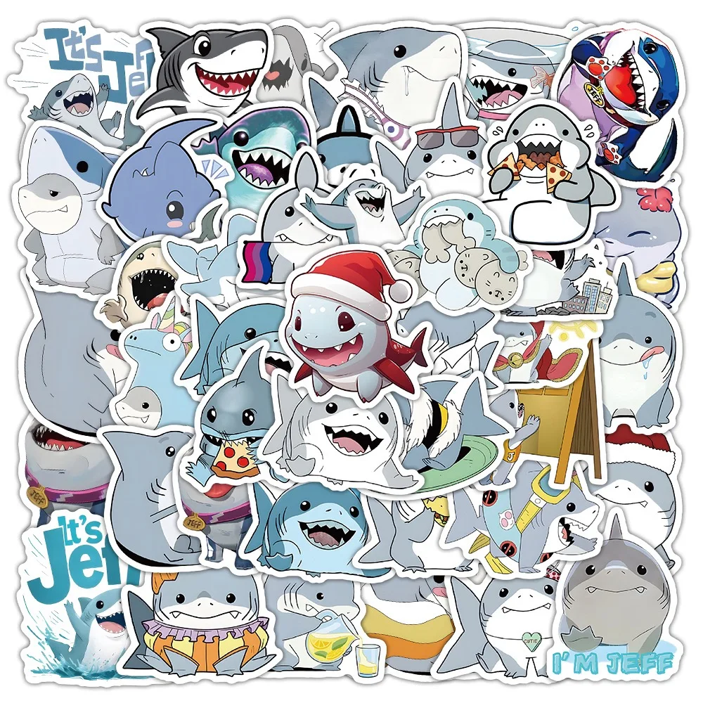 10/54PCS Jeff the Lurker Shark Stickers Marvel Game West Coast Avengers Decals DIY Phone Scrapbook Luggage Car Laptop Sticker