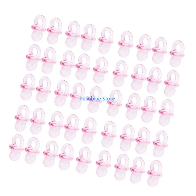 

Set of 50pcs Acrylic Pacifiers for Baby Shower Game and Party Decor Blue/Pink 62CF