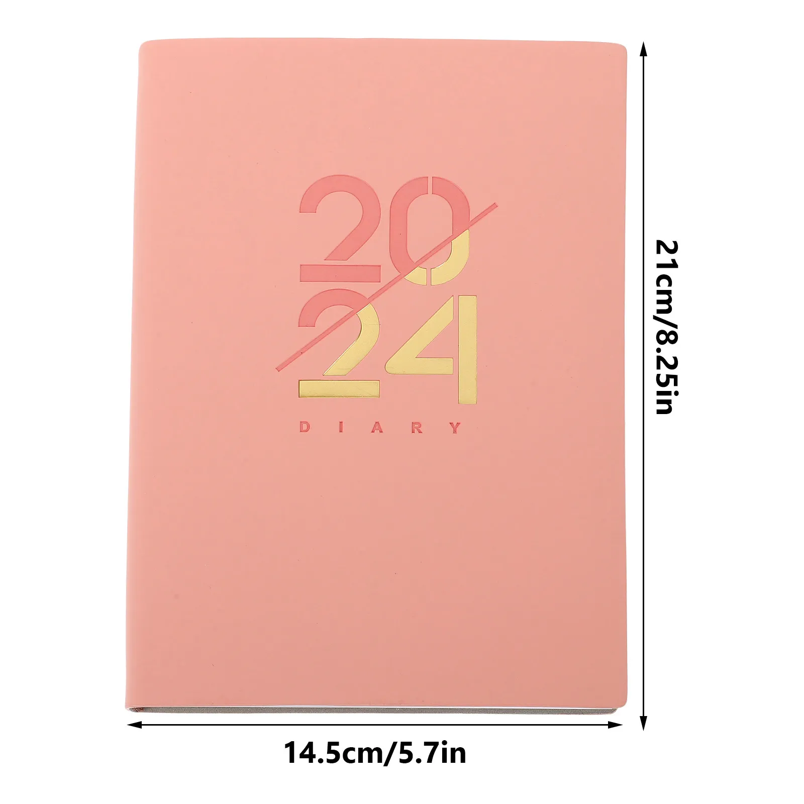 English Daily Planner Notepad 2024 Portable Lightweight Compact Schedule Recording Notebook for Students Office