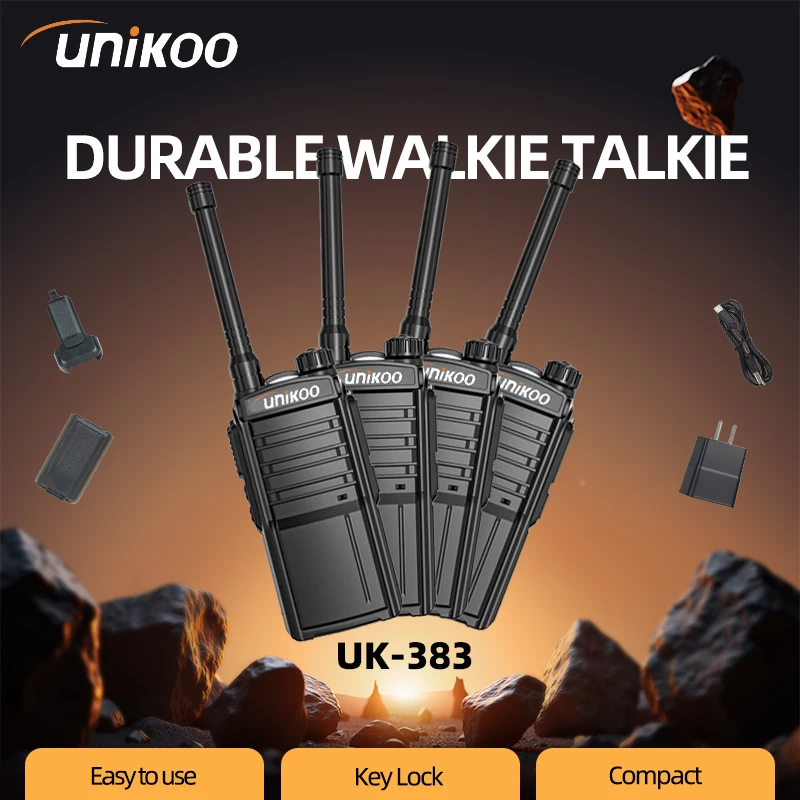 

4 PCS UNIKOO Walkie Talkie UK383 wireless Long Range Communication Set Two Way Ham Radios stations Transceiver For Hunting