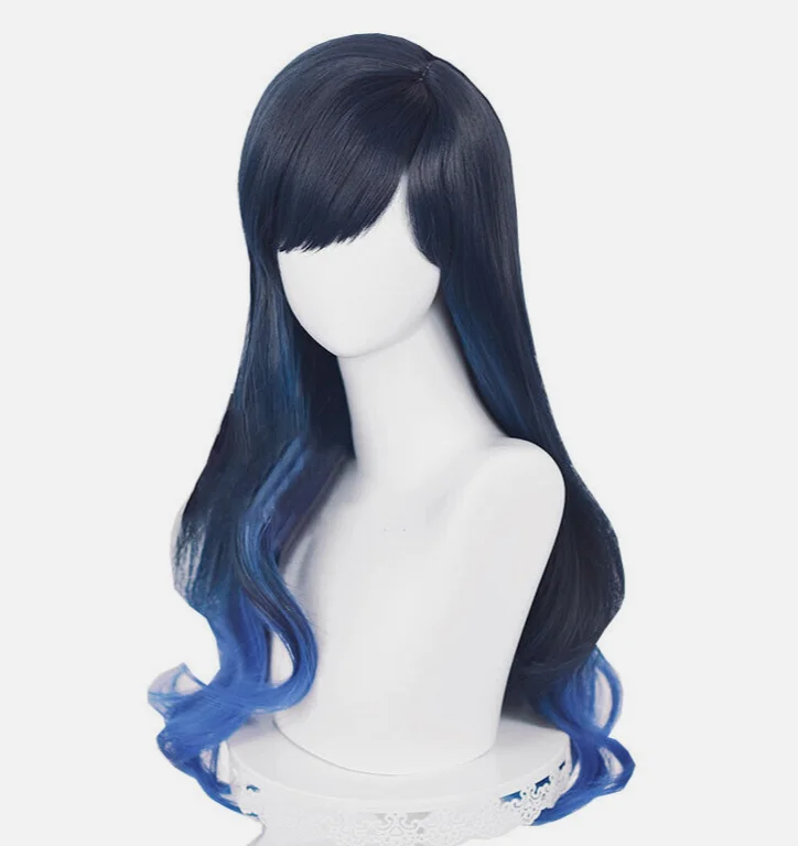 Project Sekai: Colorful Stage feat. Shiraishi An Black Mixed Blue Cosplay Wig