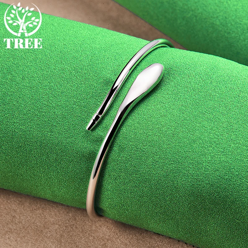 New Style 925 Sterling Silver Water Droplet Bangle Women's Birthday Christmas Party Gift Fashion Charm Jewelry Accessories
