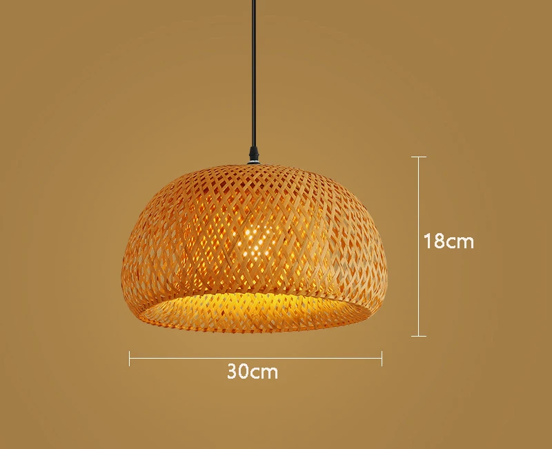 Bamboe Lantaarn 30 cm Hanglamp Natuurlijke Rotan Rieten E27 LED Kroonluchters Handgeweven Lampenkappen Verlichtingsarmatuur Hanglamp