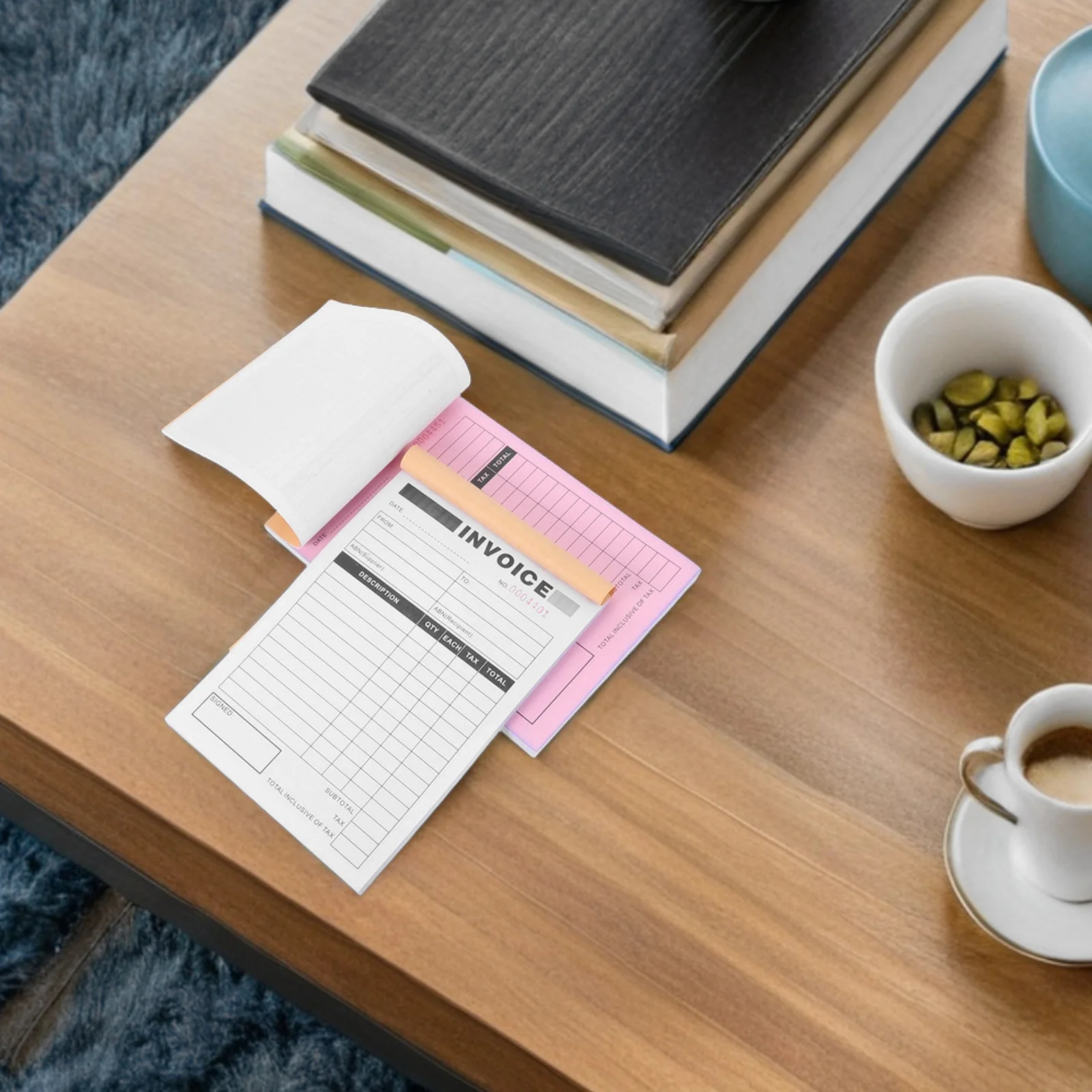 5Pcs Two-Part Invoice Delivery Note Order Receipt Book Paper Builtin Writing Board for Small Business Photography