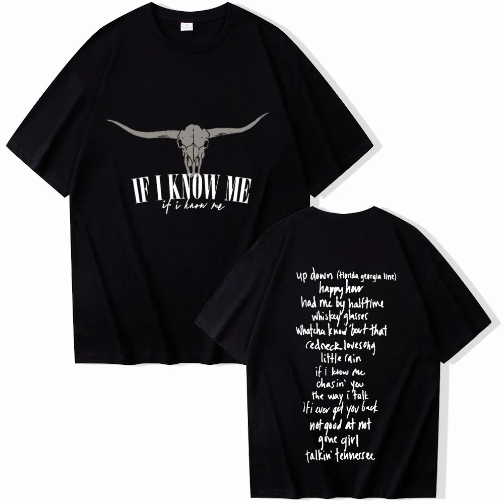 If I Know Me Morgan Wallen 2024 T-shirt Printing O-neck Summer Casual Shirt Oversized T Shirt for Men