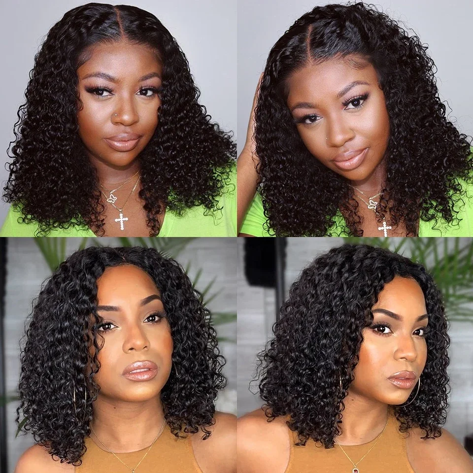 Short Bob Wigs 13x4 Deep Wave Lace Front Wigs Human Hair 13x6 HD Lace Front Curly Wigs Brazilian Glueless Wigs