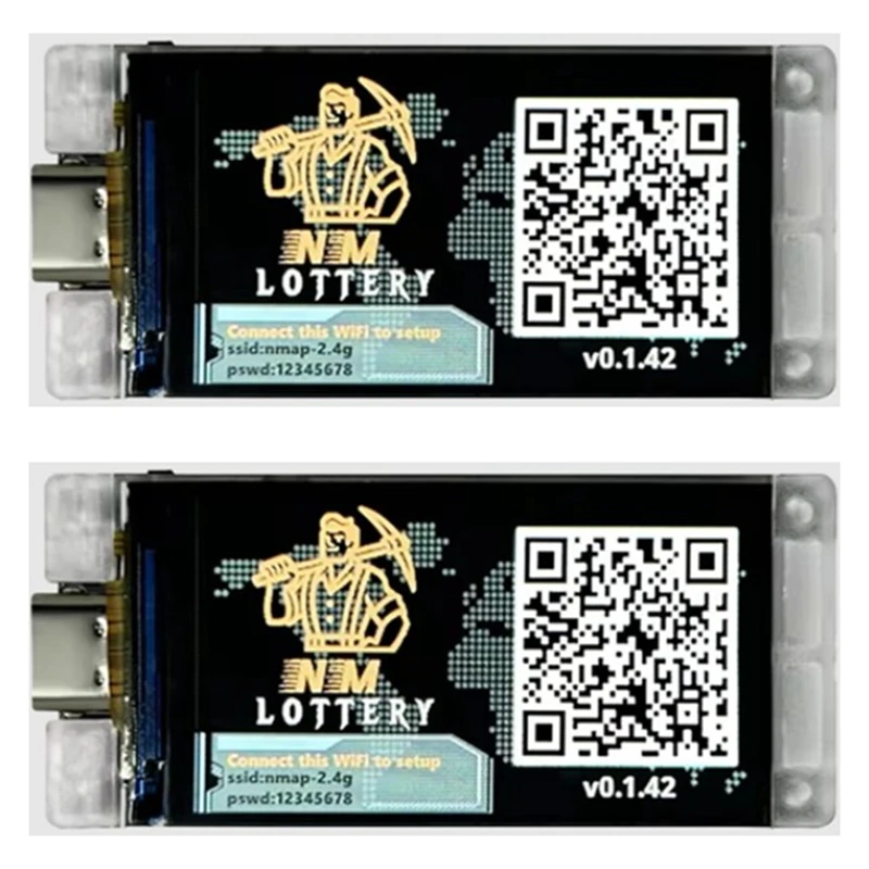 

2 комплекта Nerd Miner V2 ESP32 Crypto Solo Lottery 117KH/S Master T190 Win BTC с низким энергопотреблением, подключением Wi-Fi