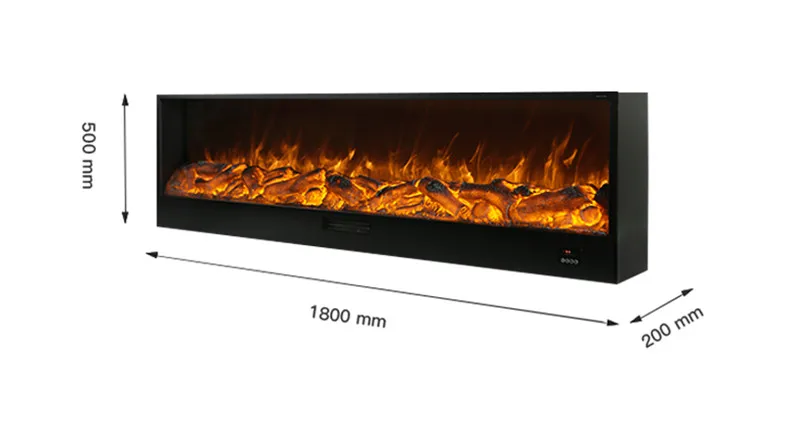 Remote Steel Built-In Insert App Control Overheating Protection Energy-Saving Hotel Modern Multi-Color LED Electric Fireplace